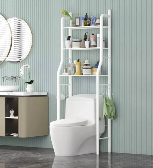 Étagère de rangement au-dessus des toilettes – gain de place pour salle de bain
