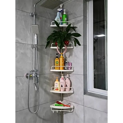 Étagère d’angle télescopique pour salle de bain – rangement multi-niveaux