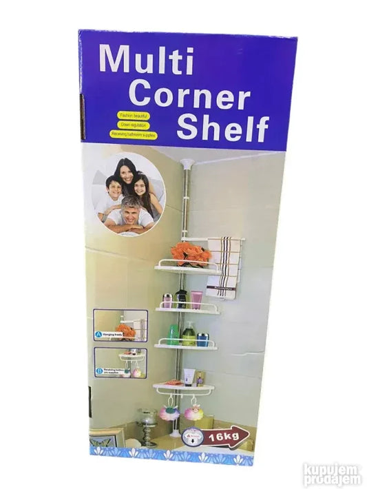 Étagère d’angle télescopique pour salle de bain – rangement multi-niveaux